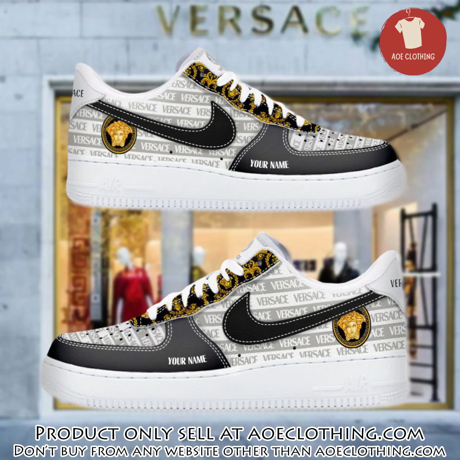 Personalized versace luxury air force 1 sneakers limited af1 shoes oaf1019 aoe0418857